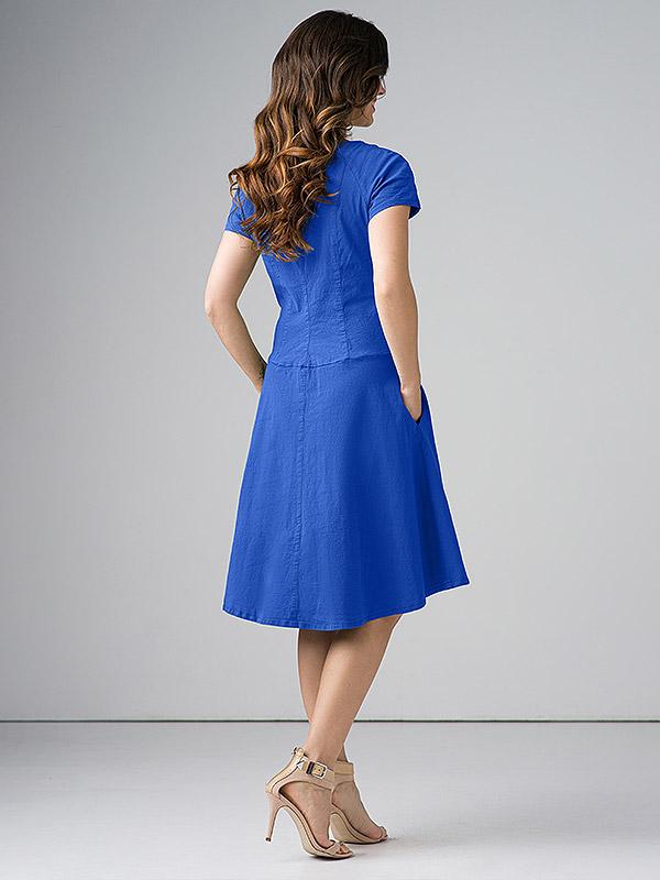 Lega elastīga lina kleita "Tatiana Royal Blue"
