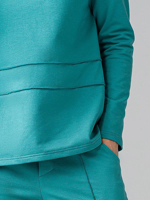 Lega kokvilnas ikdienas džemperis kapuci "Juna Turquoise"