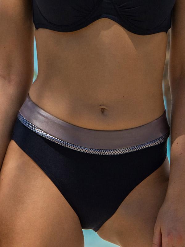 Aquarilla push up bikini peldkostīms "Braga Exclusive Black - Cocoa - Silver"