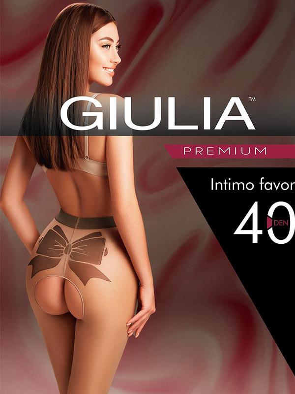 Giulia zeķbikses ar atvērtu kājstarpi "Intimo Favor N.1 40 Den Daino - Black"
