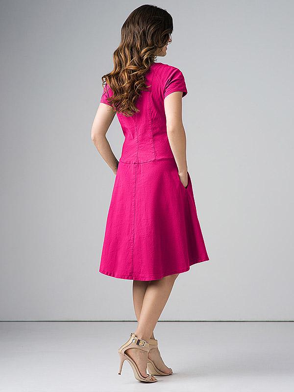 Lega elastīga lina kleita "Tatiana Raspberry"