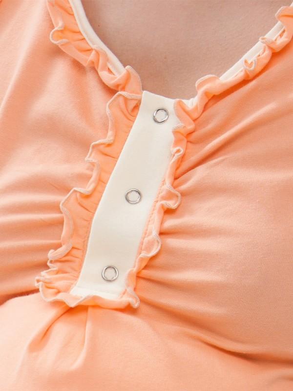 Lega хлопковая ночная сорочка для беременных "Camelia Peach"