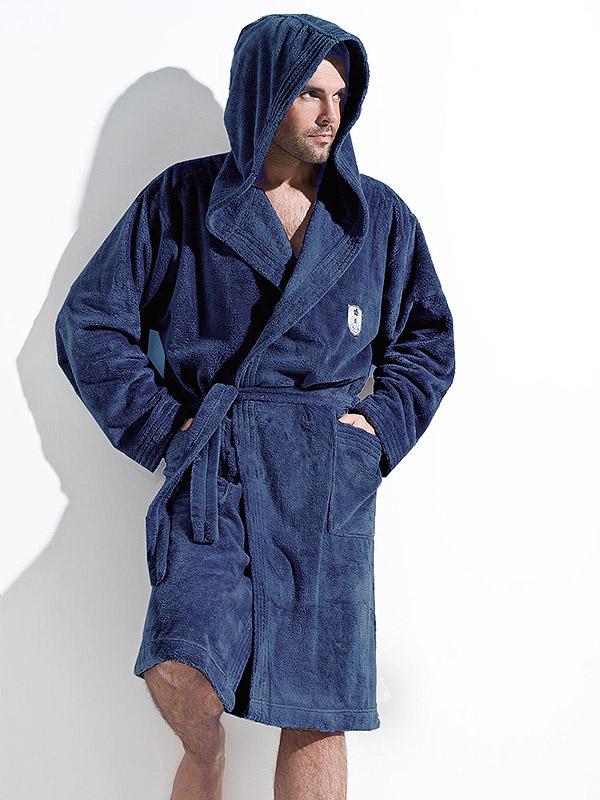 L&L vīriešu halāts ar kapuci "Iwo Blue"