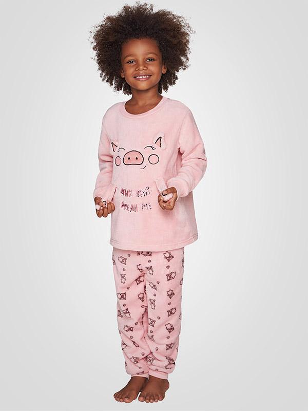 Muydemi mīkstā bērnu pidžama "Oink Oink Pink - Brown"