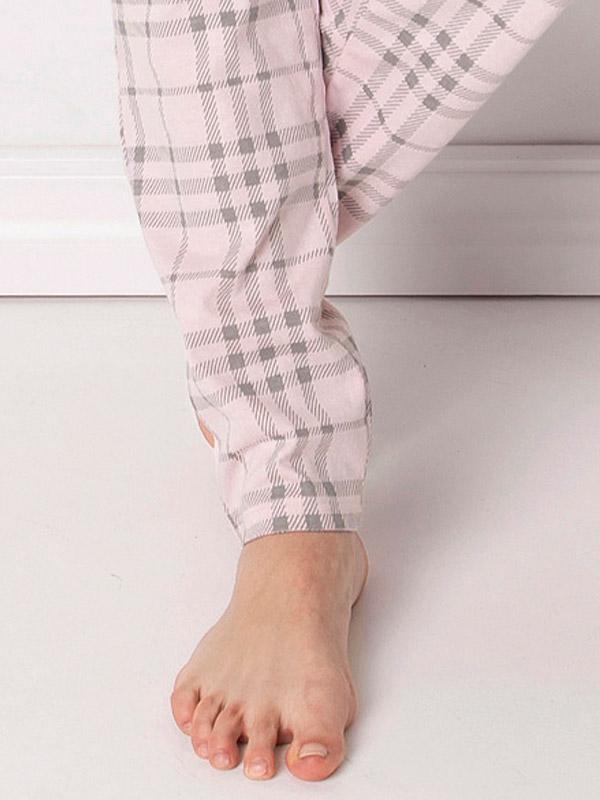 Aruelle kokvilnas pidžama "Londie Long White - Pink"