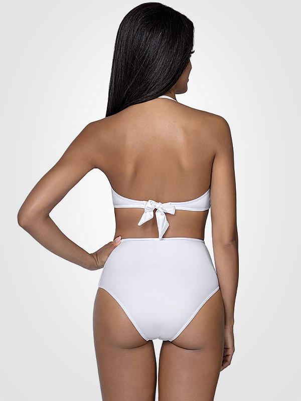 Lorin bikini push up peldkostīms ar augstu jostasvietu "Kamila White - Gold"