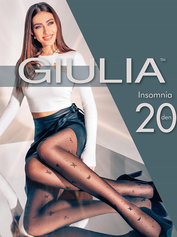 Giulia rakstainas zeķubikses "Insomnia N.4 20 Den Nero"