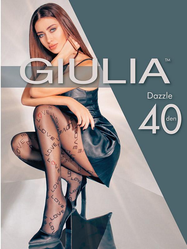 Giulia rakstainas zeķubikses "Dazzle N.2 40 Den Nero"