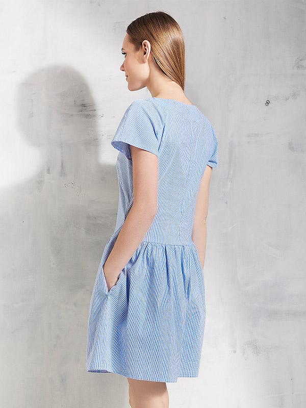 Lega хлопковое платье "Anneli Blue - White Stripes"