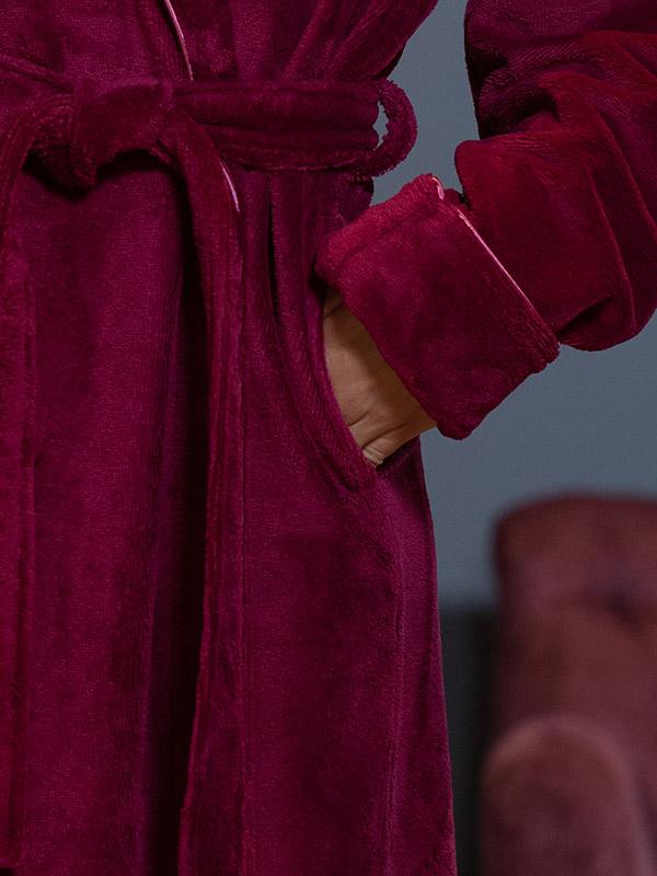 Belmanetti divslāņu halāts ar kapuci "Floya Velour Deep Pink"