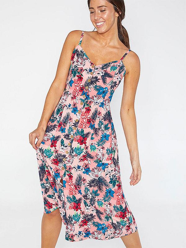 Ysabel Mora вискозное летнее платье "Terra Pink - Multicolor Floral Print"