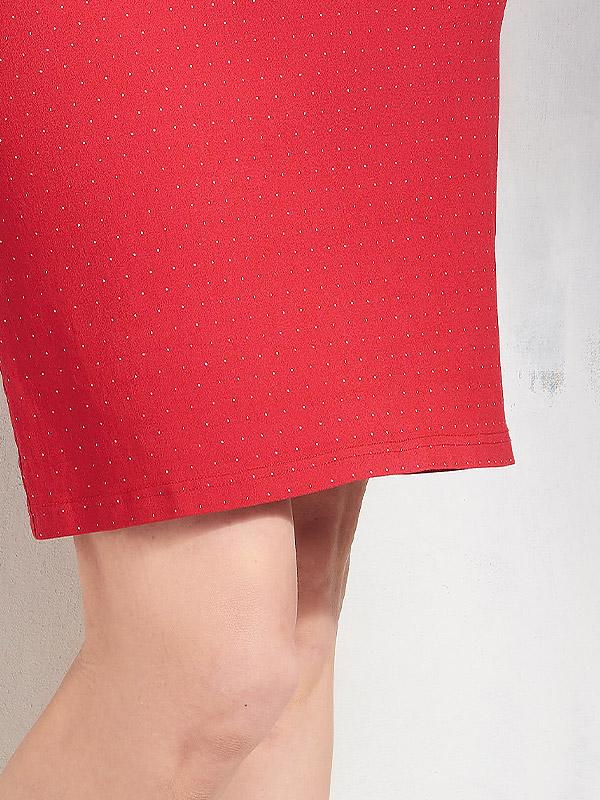 Lega вискозная юбка-карандаш "Adley Red - White Dots"