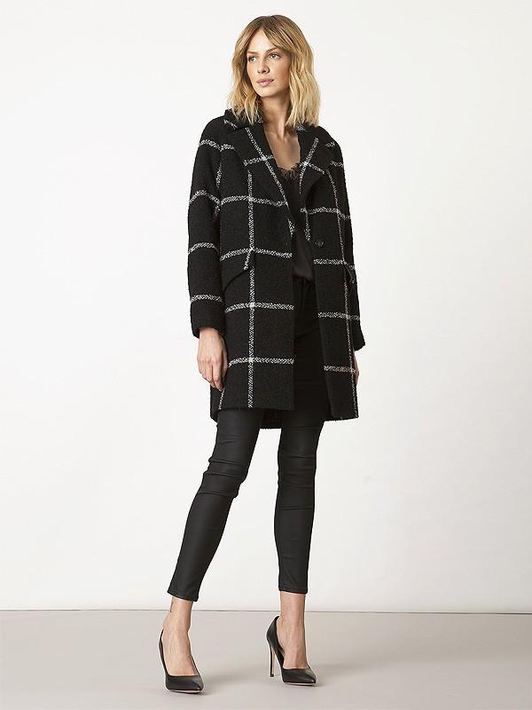 Janbor пальто с шерстью альпака "Shay Black White Square"