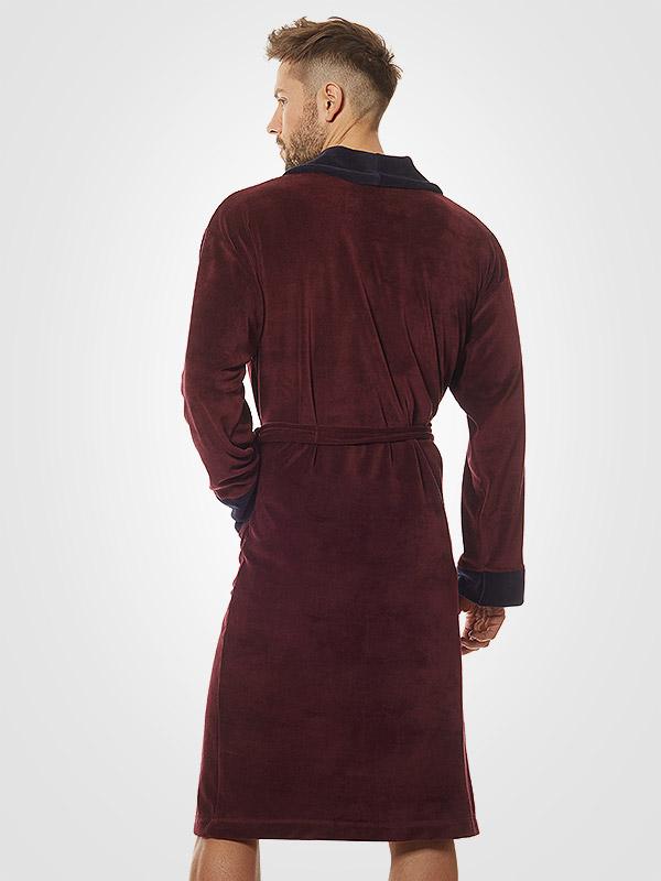 L&L vīriešu kokvilnas halāts "Hades Bordeaux - Navy"