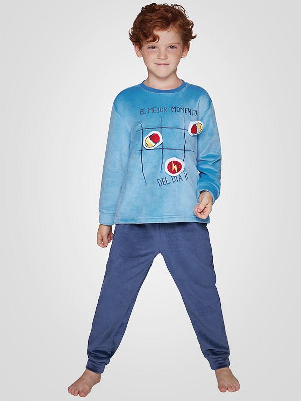 Muydemi mīkstā bērnu pidžama "Super Boy Blue - Dark Blue"