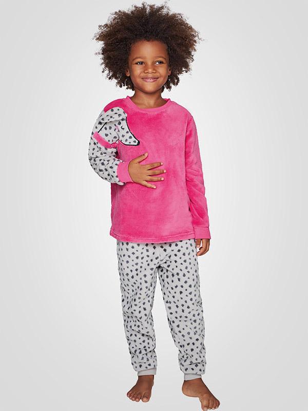 Muydemi mīksta bērnu pidžama "Dalmantian Pink - White - Grey"