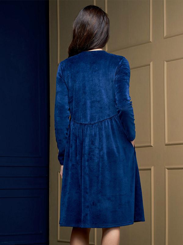 Lega kokvilnas kleita "Deima Blue Velour"