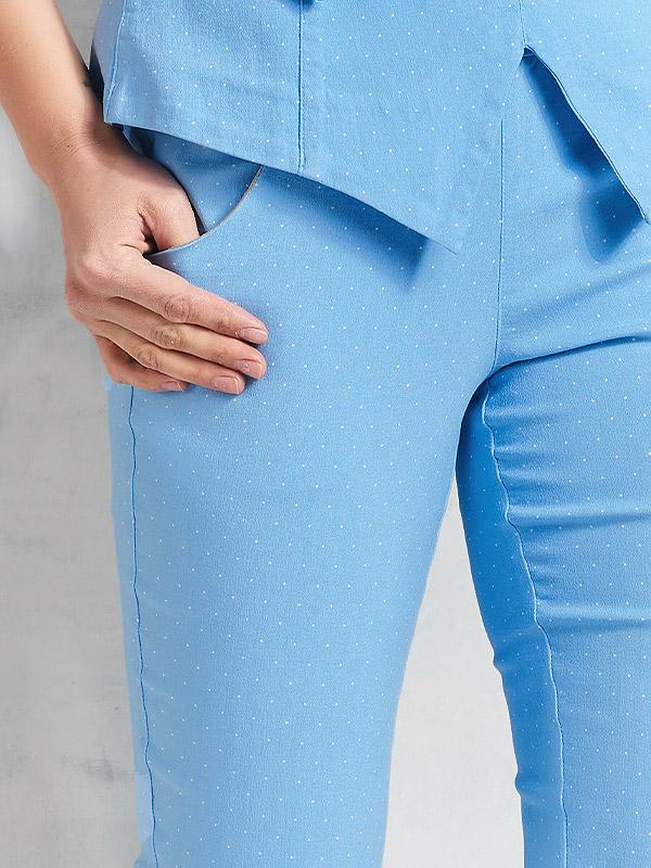 Lega вискозные брюки-галифе "Corina Light Blue - White Dots"