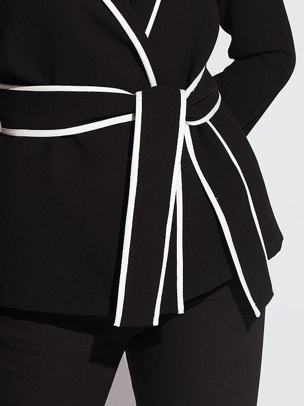Chloe Perignon пиджак с поясом "Bridgette Black - White"