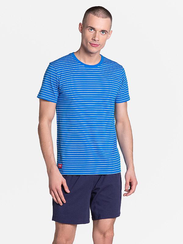 Henderson vīriešu kokvilnas pidžama "Lane Blue - Navy - White Stripes"