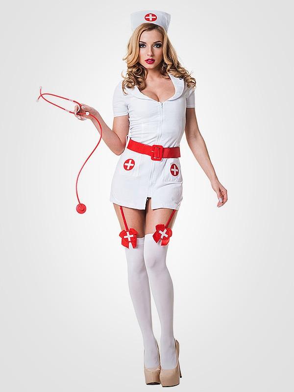 Le Frivole костюм из 3 частей "Nurse Savanah White - Red"