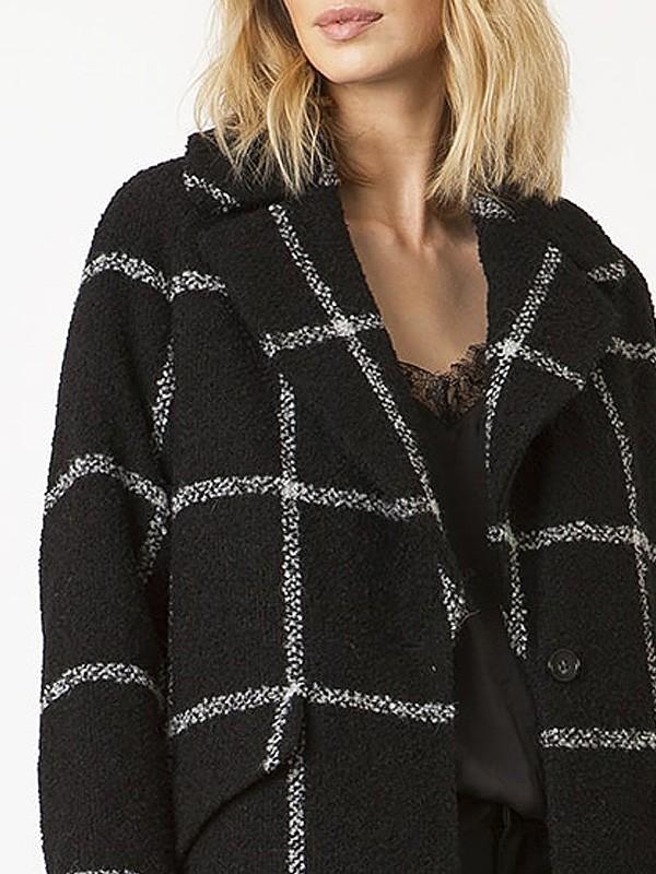 Janbor пальто с шерстью альпака "Shay Black White Square"