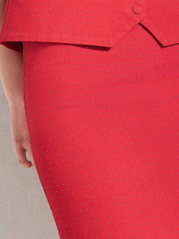 Lega вискозная юбка-карандаш "Adley Red - White Dots"