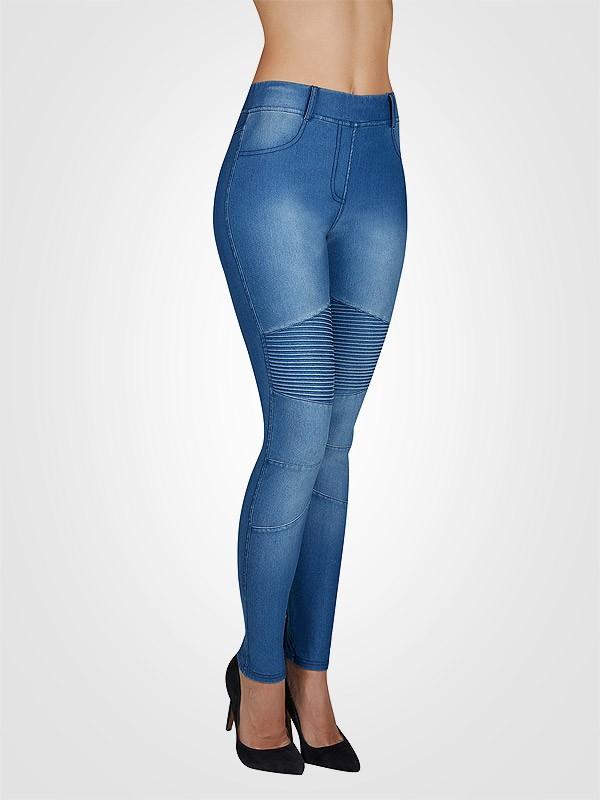 Ysabel Mora dibenu paceļošas bikses ar Swarovski kristālu "Odette Push-Up Blue Jeans"