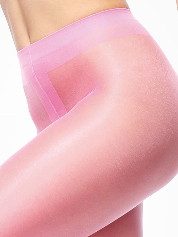MissO spīdīgas zeķubikses ar atvērtu kājstarpi "Wild 20 Den Light Pink"