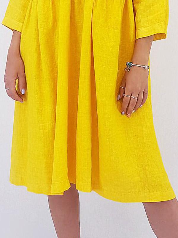 Il Vento E La Seta lina kleita "Sunita Yellow"