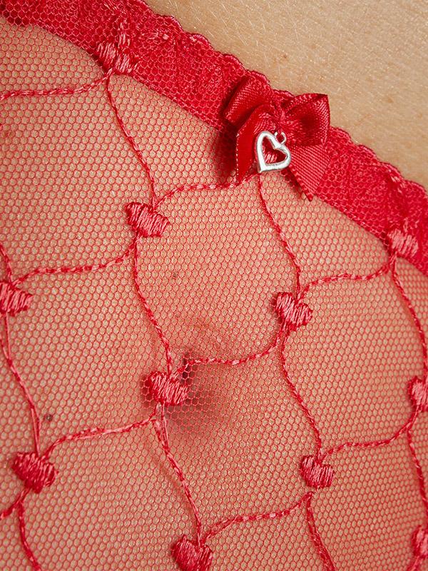 Gorteks caurspīdīgas stringu biksītes "Euphoria Red"