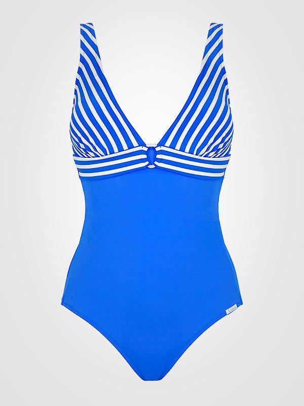 Lidea viendaļīgs peldkostīms "Sibylla Blue - White Stripes"