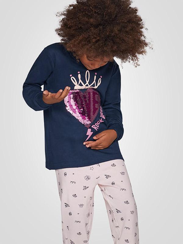 Muydemi gara bērnu pidžama "Rock Queen Navy - Pink"