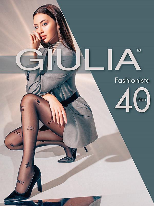 Giulia rakstainas zeķubikses "Fashionista N.7 40 Den Nero"