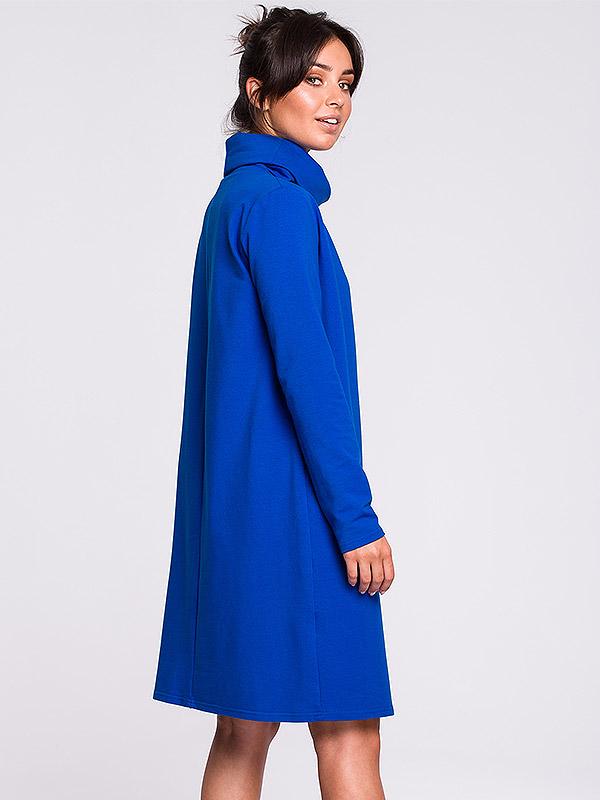 BeWear kokvilnas kleita ar augstu apkakli "Loryn Royal Blue"