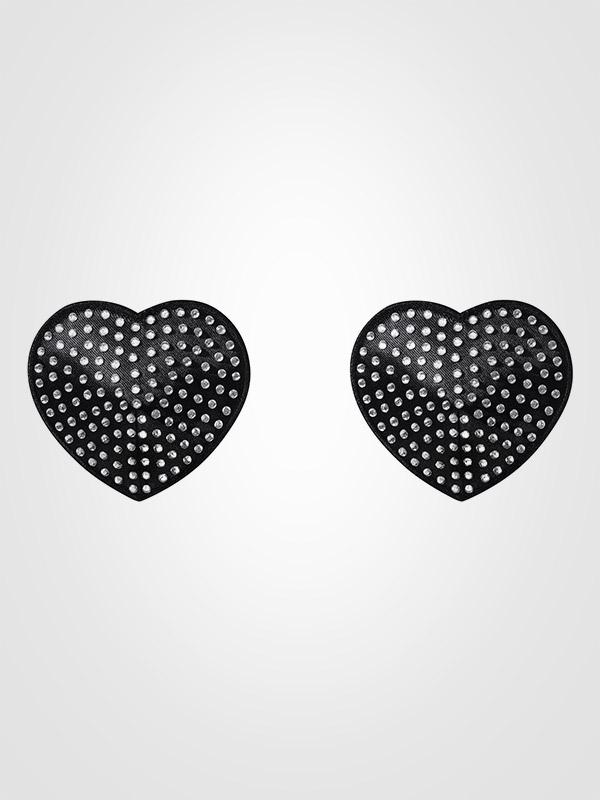 Obsessive krūšu galu uzlīmes "Sparkling Hearts Black"
