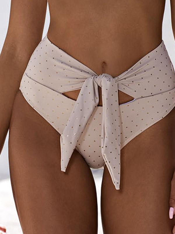 Lorin bikini peldkostīms ar augstu jostasvietu "Lidia Cappuccino - Gold Dots"