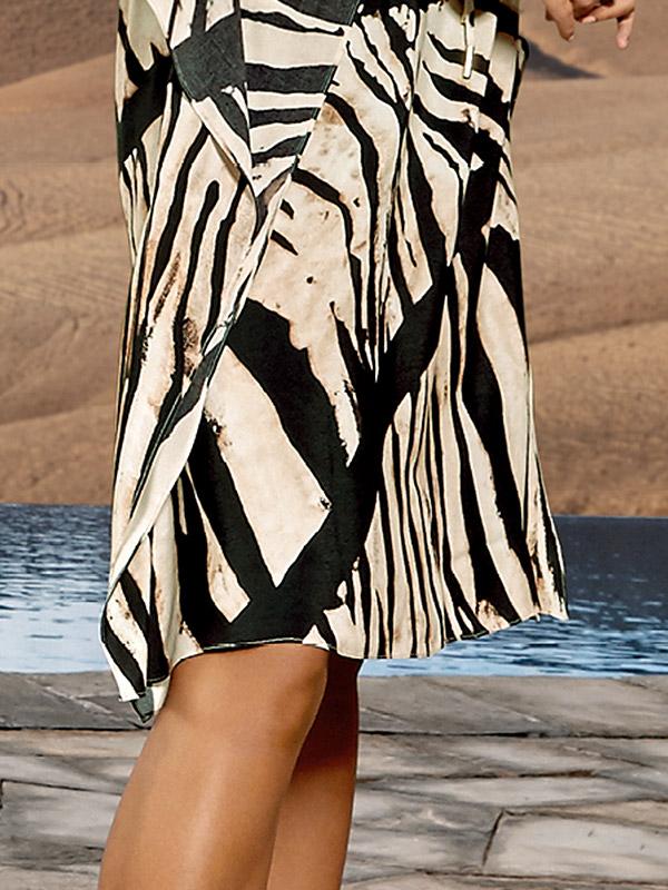 Maryan Mehlhorn viskozes pludmales tunika "Sahara Beige - Black Zebra Print"