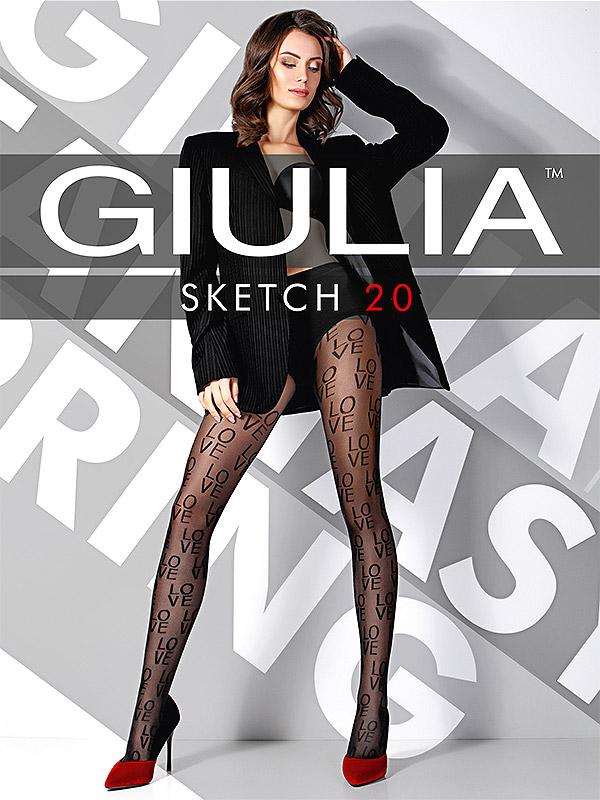 Giulia узорчатые колготки "Sketch N.1 20 Den Nero"