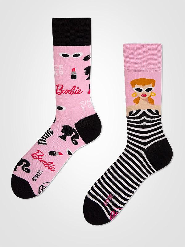 Many Mornings unisex kokvilnas zeķes "Barbie Pink - Black - White"