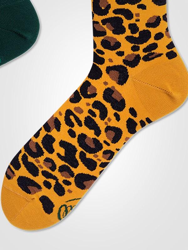 Many Mornings хлопковые унисекс носки "El Leopardo Yellow - Green - Black"