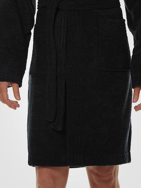 L&L vīriešu kokvilnas halāts ar kapuci "Marco Anthracite"
