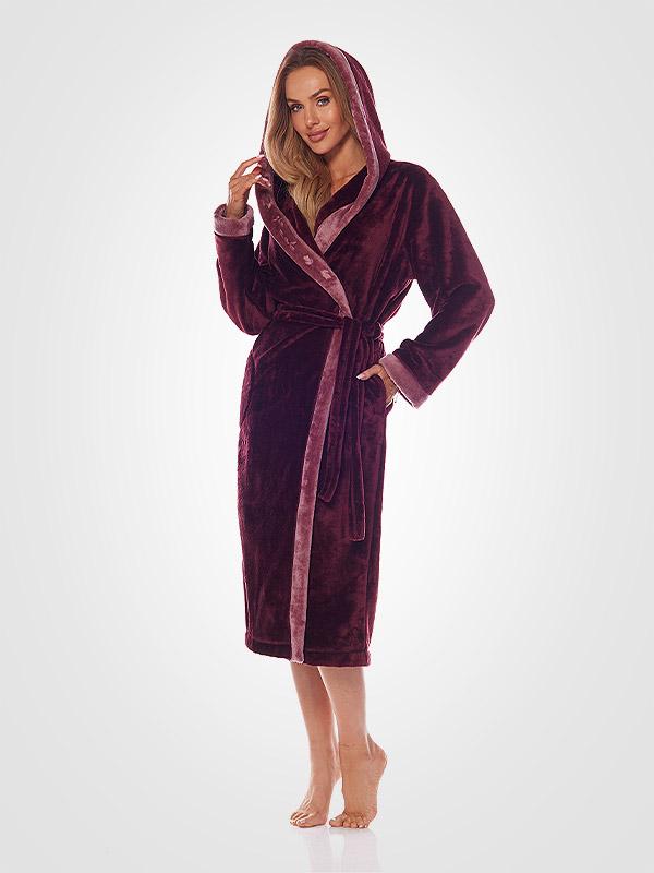 L&L garš halāts ar kapuci "Erica Bordeaux"