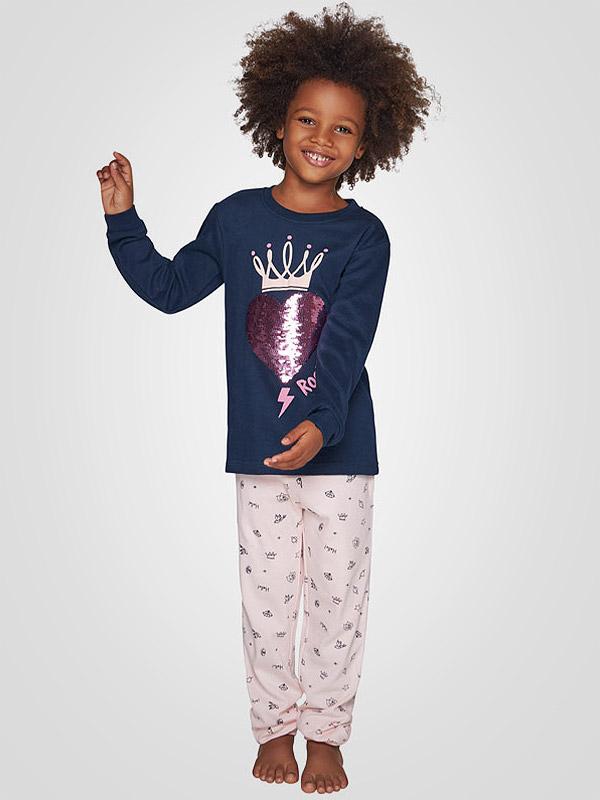 Muydemi gara bērnu pidžama "Rock Queen Navy - Pink"