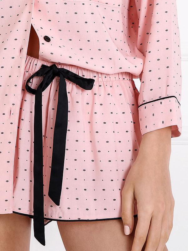 Aruelle viskozes pidžama "Charlotte Short Pink - Black"