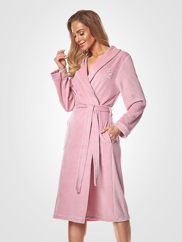L&L garš kokvilnas halāts "Maddy Dusty Pink"