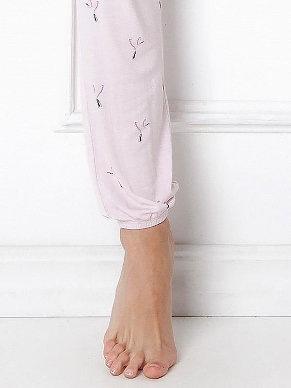 Aruelle viskozes pidžama "Cassandra Long Black - Light Pink"