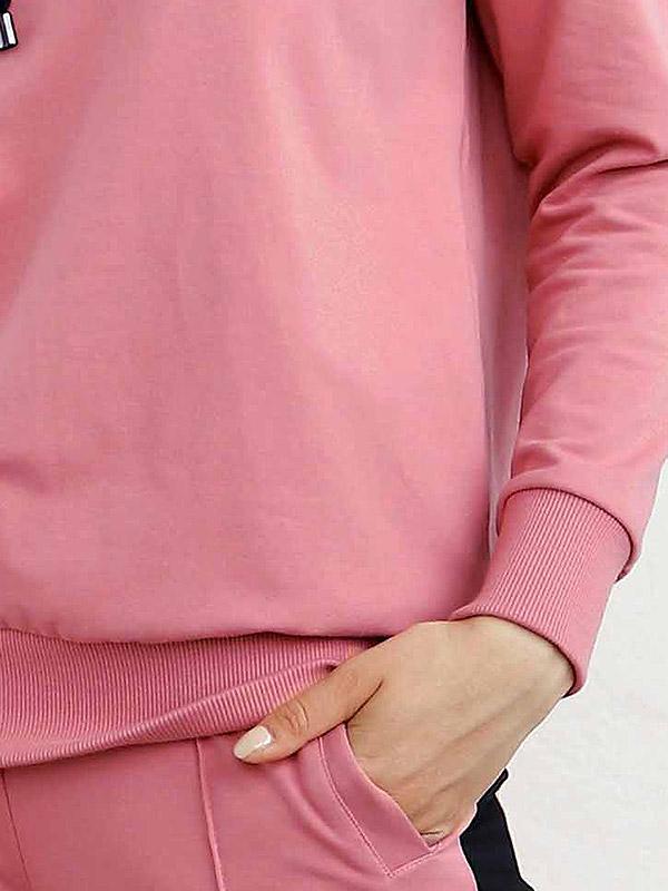 Atella dabīgas kokvilnas džemperis ar kapuci "Karma Pink - Black"