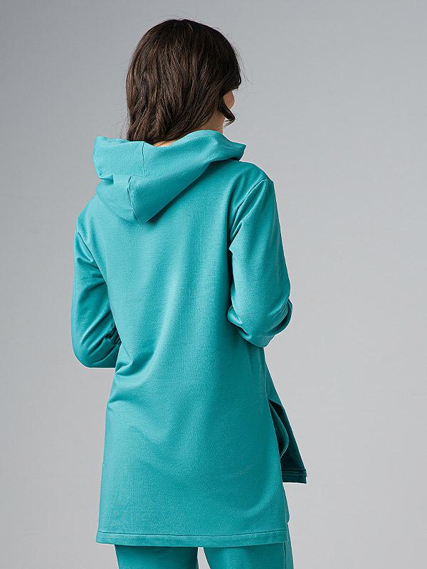 Lega kokvilnas ikdienas džemperis kapuci "Costanza Turquoise"