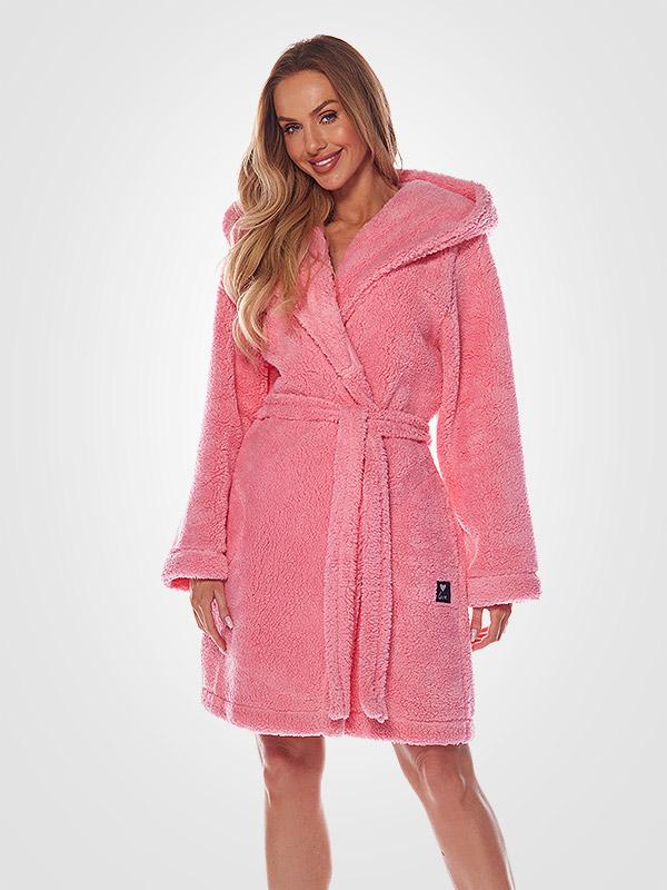 L&L īsais halāts ar kapuci "Viola Pink"